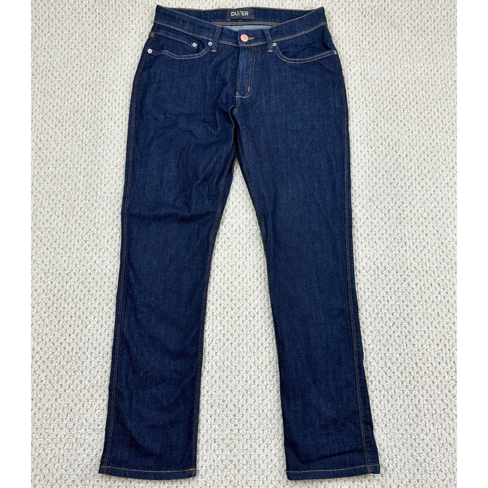 Duer Jeans Fits Mens 32x31 Blue Heritage Rinse Performance L2X Relaxed Fit Denim